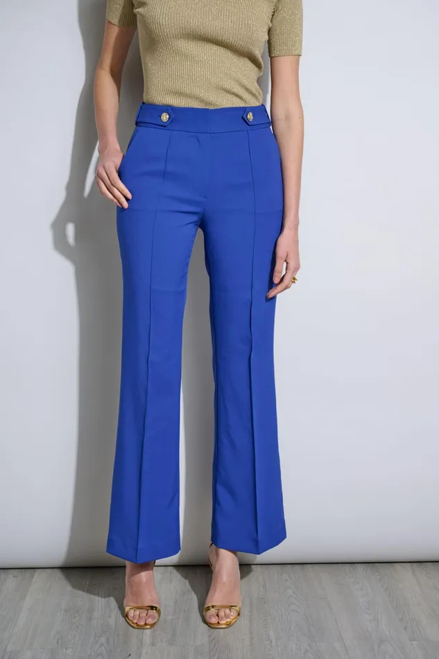Outlet 8211 Women Bottoms Elie Tahari Crest Button Pant Sapphire