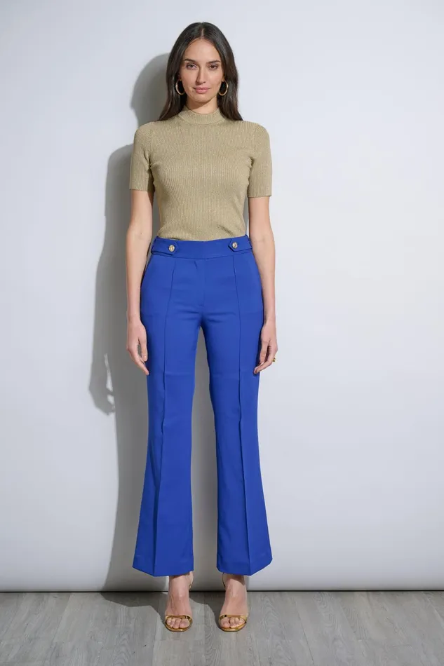 Outlet 8211 Women Bottoms Elie Tahari Crest Button Pant Sapphire