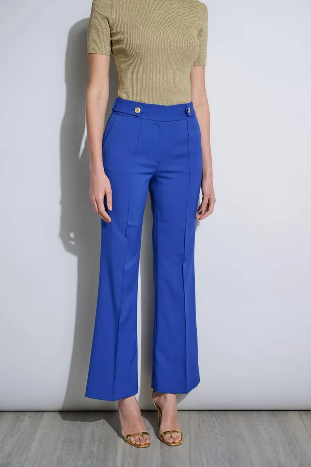 Outlet 8211 Women Bottoms Elie Tahari Crest Button Pant Sapphire