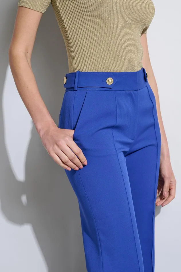 Outlet 8211 Women Bottoms Elie Tahari Crest Button Pant Sapphire