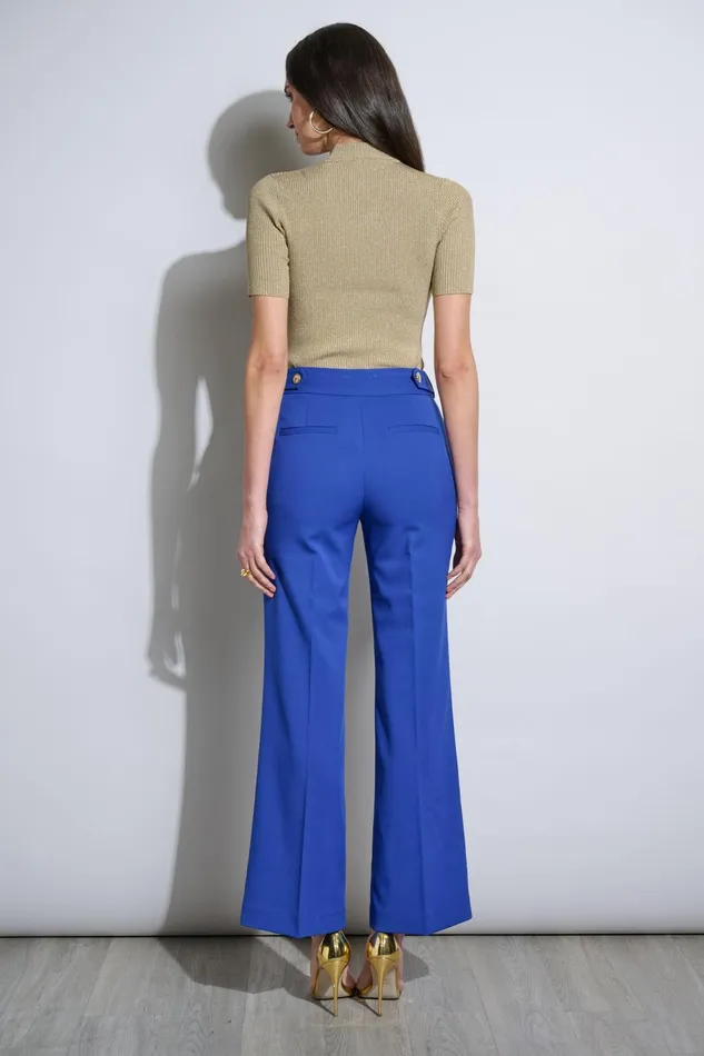 Outlet 8211 Women Bottoms Elie Tahari Crest Button Pant Sapphire