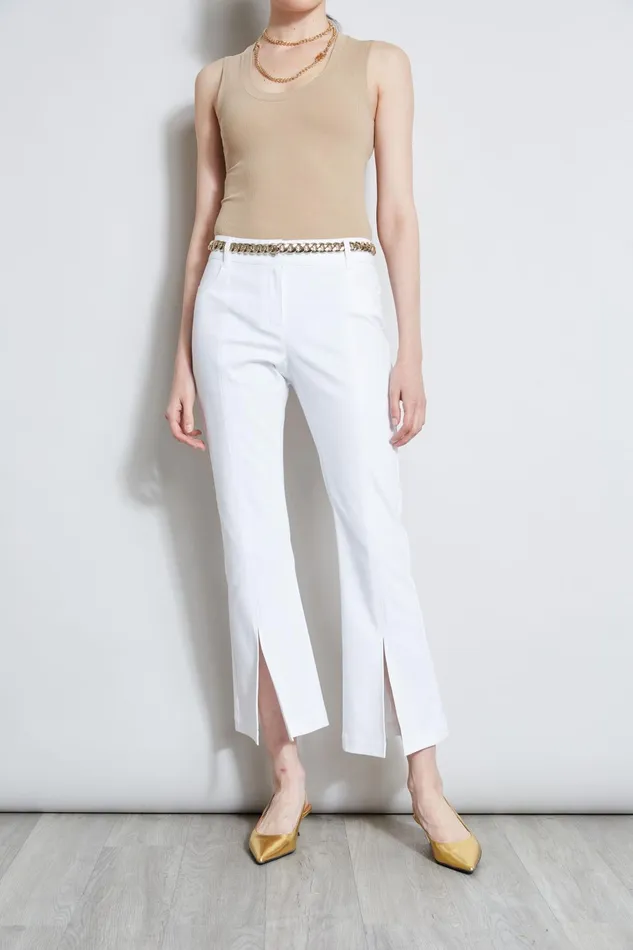 Outlet 8211 Women Bottoms Elie Tahari Cropped Denim Canvas Slit Pant White