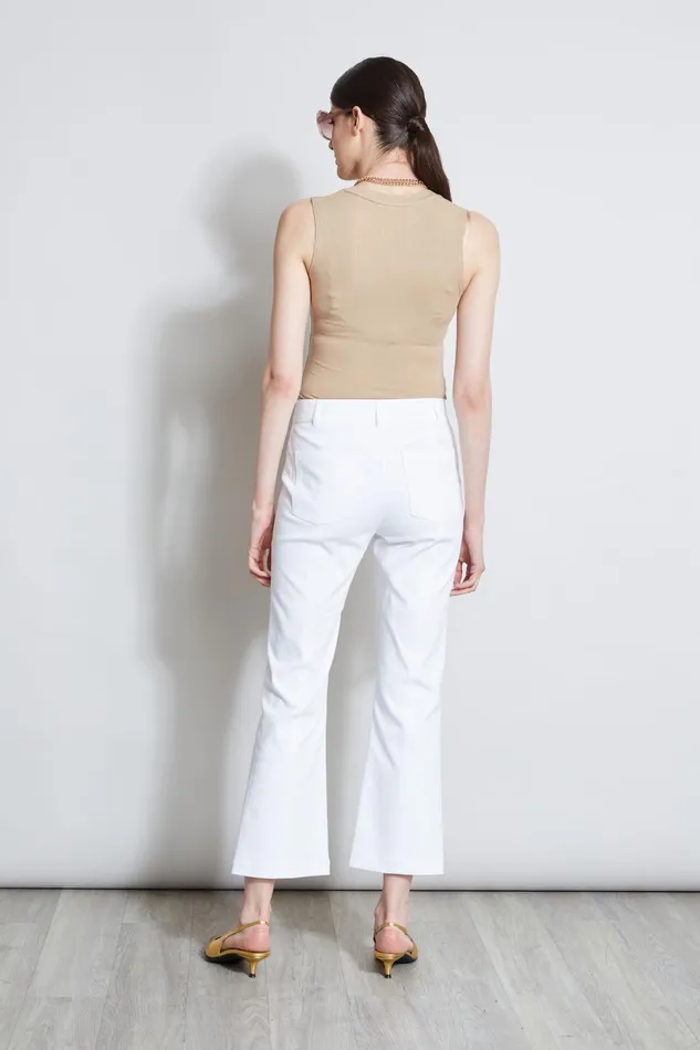 Outlet 8211 Women Bottoms Elie Tahari Cropped Denim Canvas Slit Pant White