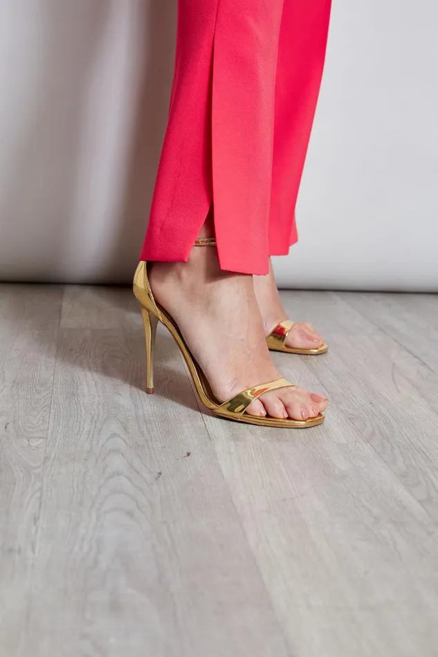Outlet 8211 Women Bottoms Elie Tahari Fit and Flare Slit Pant Wild Strawberry