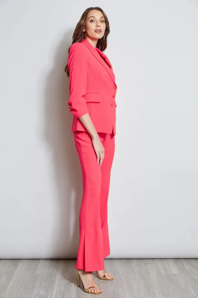 Outlet 8211 Women Bottoms Elie Tahari Fit and Flare Slit Pant Wild Strawberry
