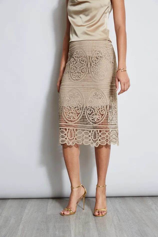 Outlet 8211 Women Bottoms Elie Tahari Lace Skirt Sandcastle