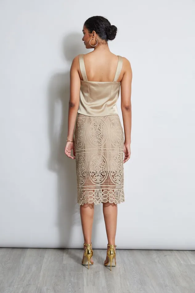 Outlet 8211 Women Bottoms Elie Tahari Lace Skirt Sandcastle