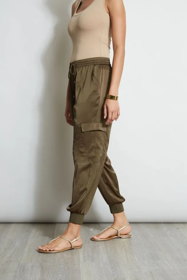 Outlet 8211 Women Bottoms Elie Tahari Satin Cargo Pant Savoy