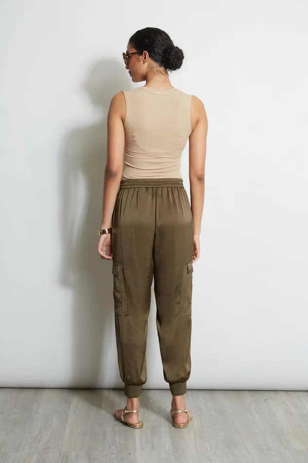 Outlet 8211 Women Bottoms Elie Tahari Satin Cargo Pant Savoy
