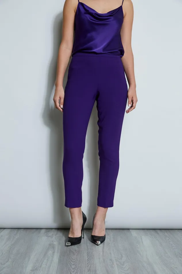 Outlet 8211 Women Bottoms Elie Tahari Slim Fit Crepe Pant Winter Plum