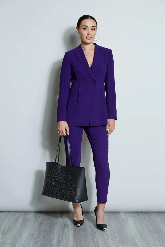 Outlet 8211 Women Bottoms Elie Tahari Slim Fit Crepe Pant Winter Plum