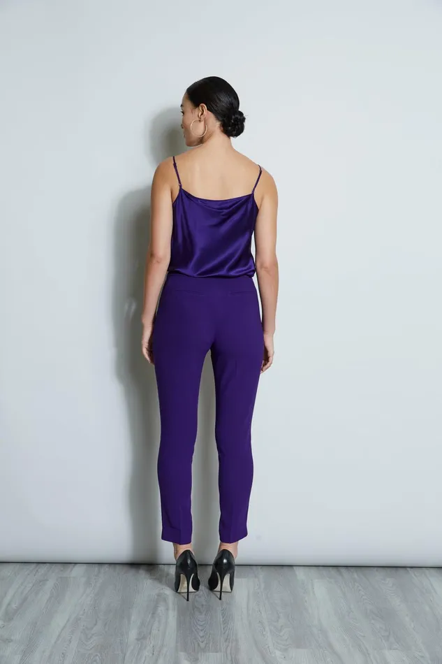 Outlet 8211 Women Bottoms Elie Tahari Slim Fit Crepe Pant Winter Plum