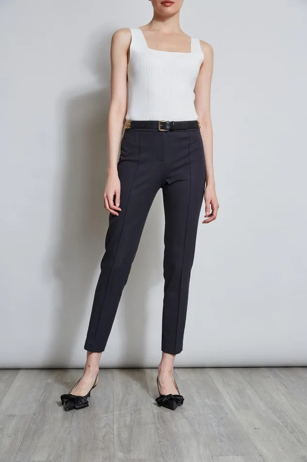 Outlet 8211 Women Bottoms Elie Tahari Slim Pintuck Pant Black