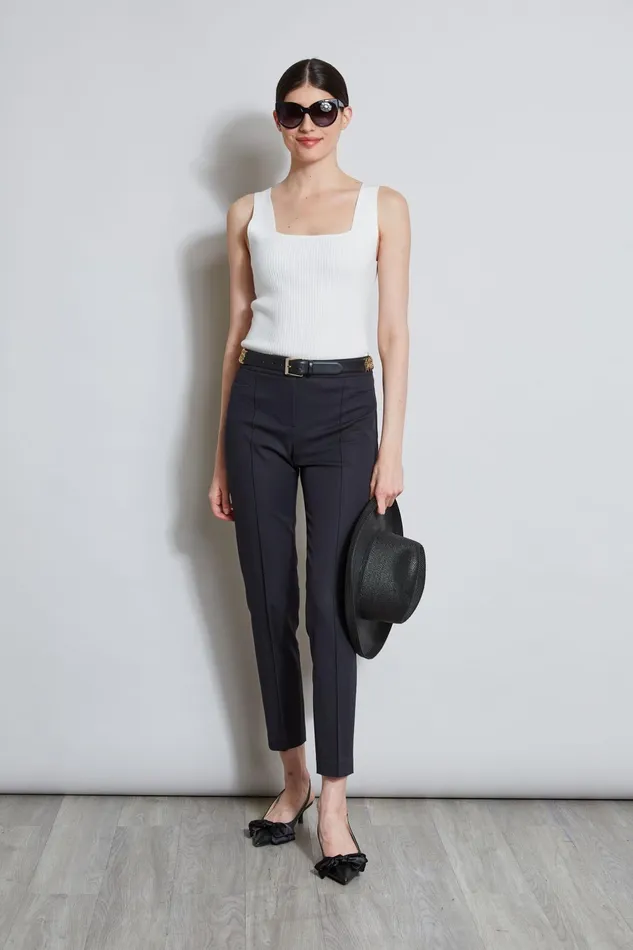 Outlet 8211 Women Bottoms Elie Tahari Slim Pintuck Pant Black