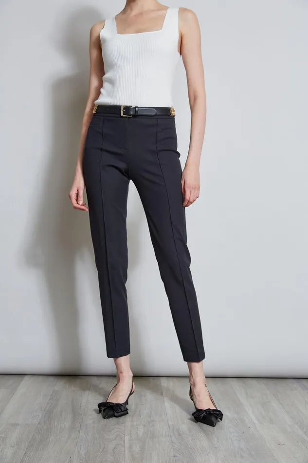 Outlet 8211 Women Bottoms Elie Tahari Slim Pintuck Pant Black