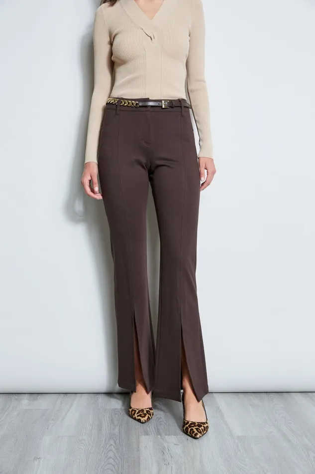 Outlet 8211 Women Bottoms Elie Tahari Slit Front Knit Pant Espresso
