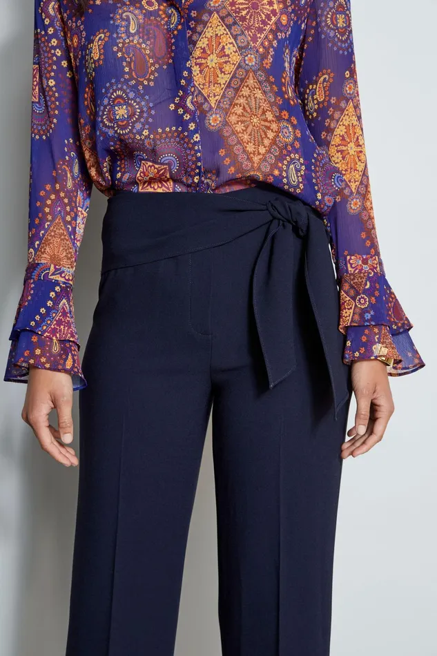 Outlet 8211 Women Bottoms Elie Tahari Wide Leg Sash Pant Stargazer