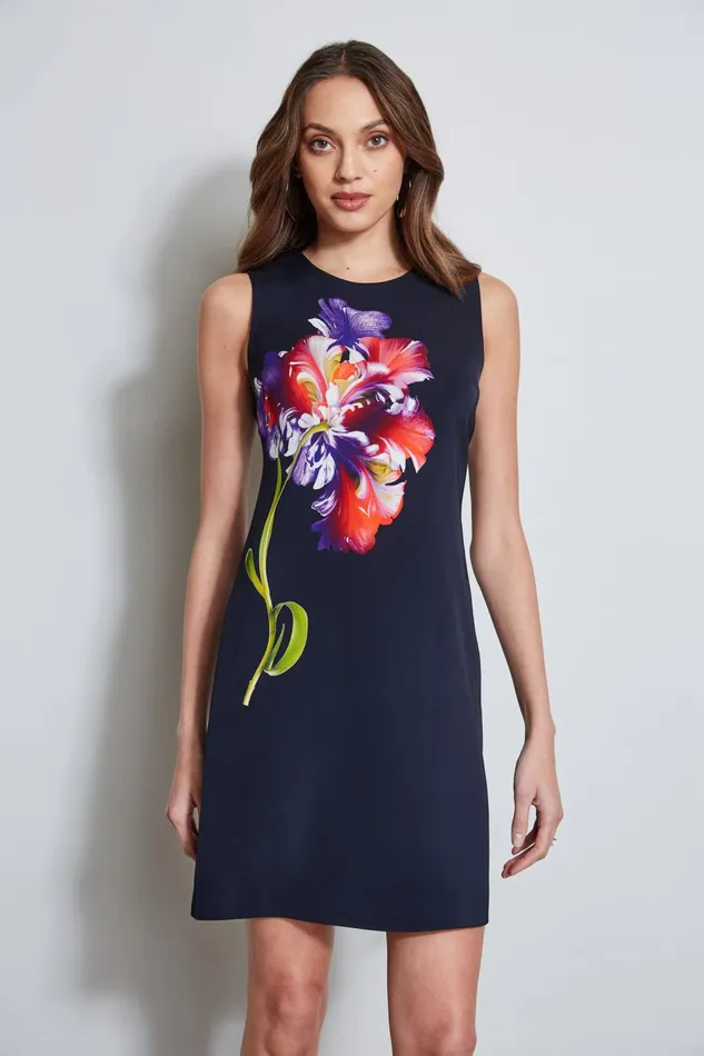 Outlet 8211 Women Dresses and Jumpsuits Elie Tahari Digital Floral Shift Dress Stargazer Multi