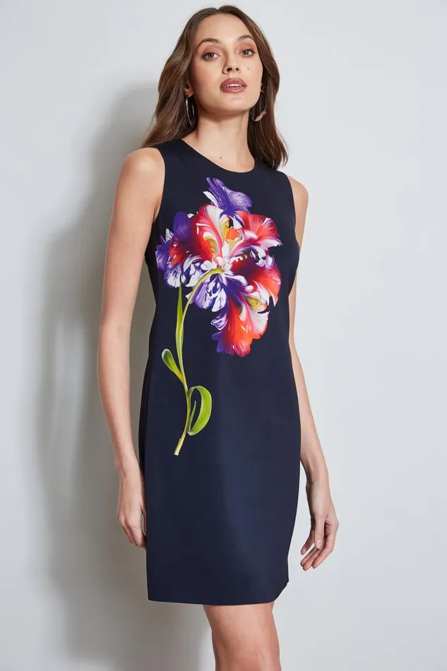 Outlet 8211 Women Dresses and Jumpsuits Elie Tahari Digital Floral Shift Dress Stargazer Multi