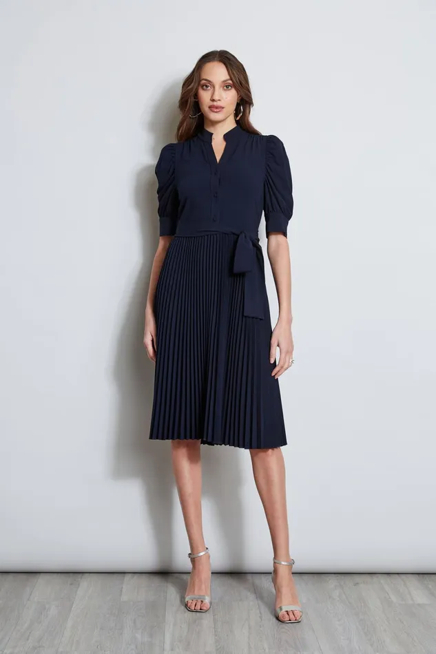 Outlet 8211 Women Dresses and Jumpsuits Elie Tahari Pleated Ruched Sleeve Dress Stargazer