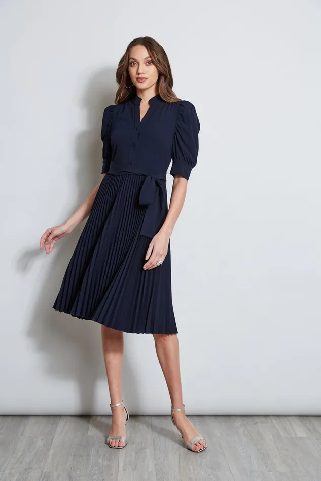 Outlet 8211 Women Dresses and Jumpsuits Elie Tahari Pleated Ruched Sleeve Dress Stargazer