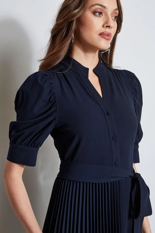 Outlet 8211 Women Dresses and Jumpsuits Elie Tahari Pleated Ruched Sleeve Dress Stargazer