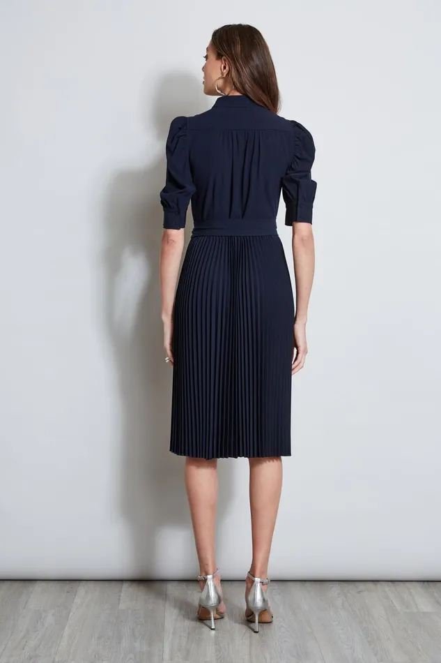 Outlet 8211 Women Dresses and Jumpsuits Elie Tahari Pleated Ruched Sleeve Dress Stargazer