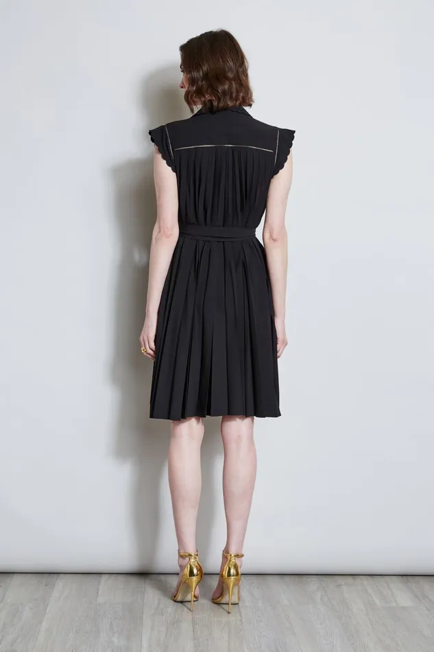 Outlet 8211 Women Dresses and Jumpsuits Elie Tahari Pleated Scallop Dress Noir