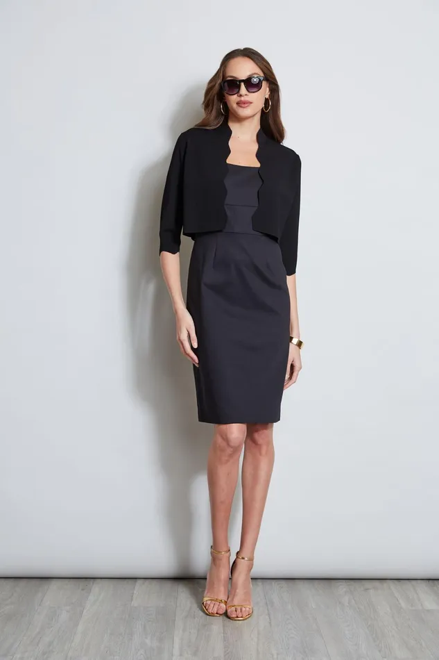 Outlet 8211 Women Dresses and Jumpsuits Elie Tahari Square Neck Slim Dress Black