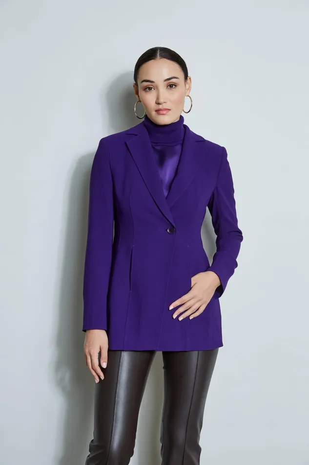 Outlet 8211 Women Jackets and Blazers Elie Tahari Asymmetric Single Button Blazer Winter Plum