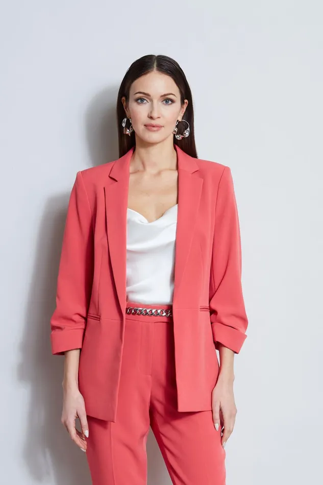Outlet 8211 Women Jackets and Blazers Elie Tahari Ruched Sleeve Blazer Wonder Wheel