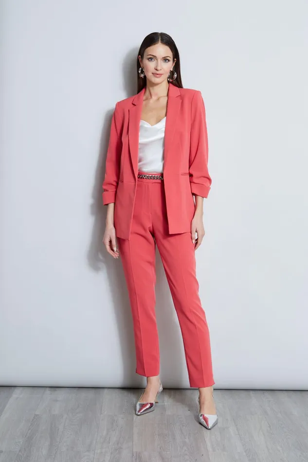 Outlet 8211 Women Jackets and Blazers Elie Tahari Ruched Sleeve Blazer Wonder Wheel
