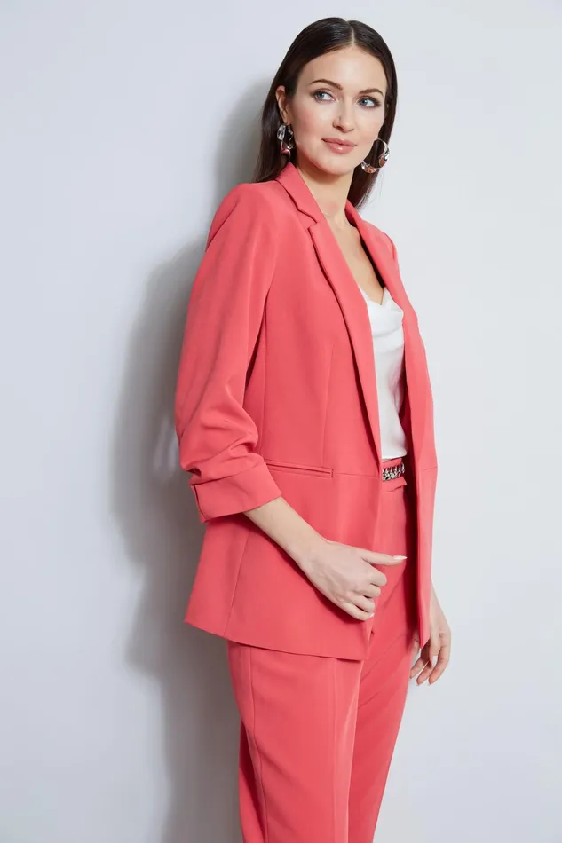 Outlet 8211 Women Jackets and Blazers Elie Tahari Ruched Sleeve Blazer Wonder Wheel