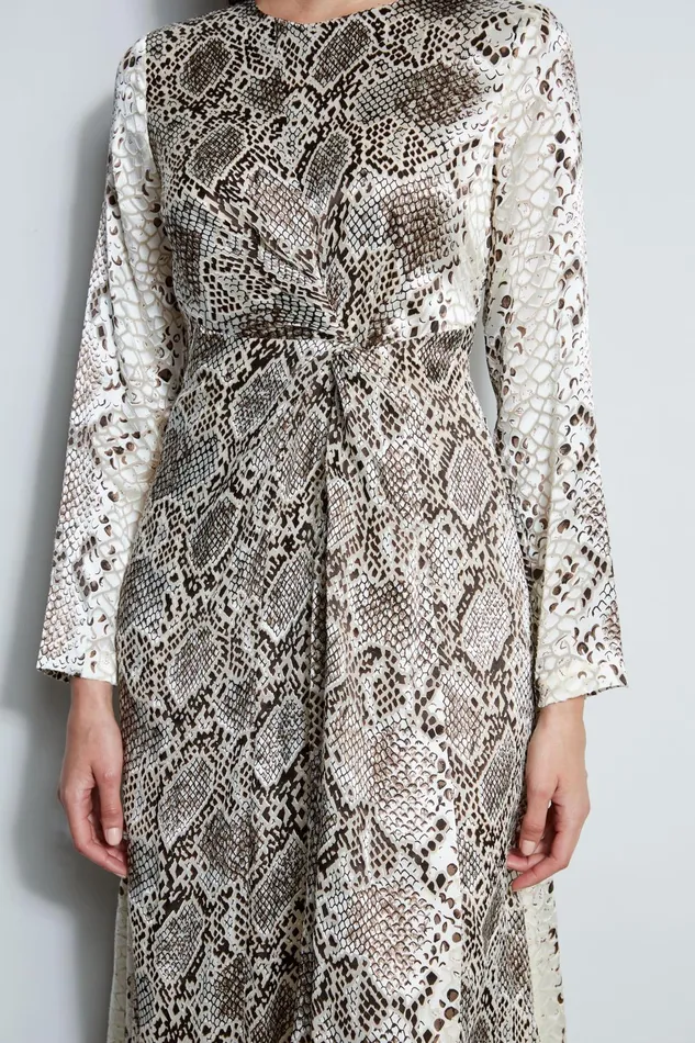Outlet 8211 Women Midi Dresses Elie Tahari Burnout Silk Python Dress Boa Burnout