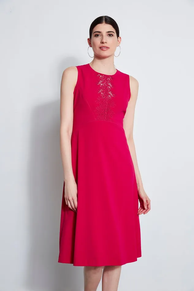 Outlet 8211 Women Midi Dresses Elie Tahari Lace Applique Midi Dress Cyclamen
