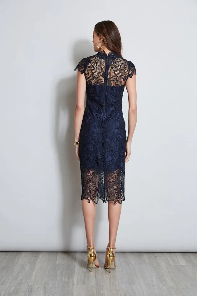 Outlet 8211 Women Midi Dresses Elie Tahari Lace Applique Midi Dress Stargazer