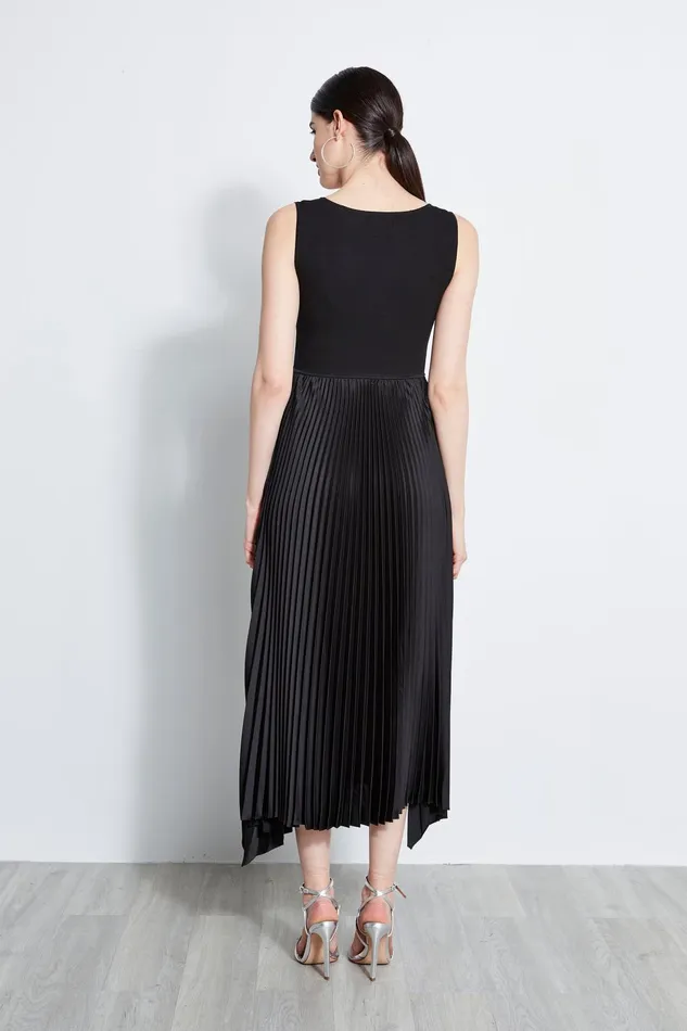 Outlet 8211 Women Midi Dresses Elie Tahari Pleated Midi Dress Noir