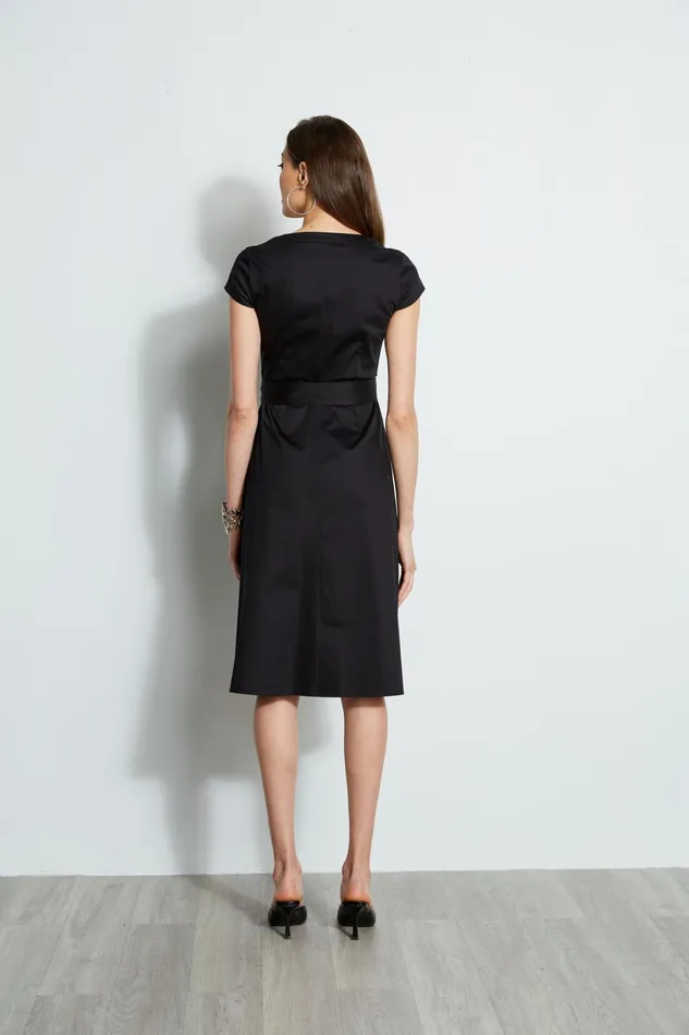 Outlet 8211 Women Midi Dresses Elie Tahari Poplin Corset Dress Black
