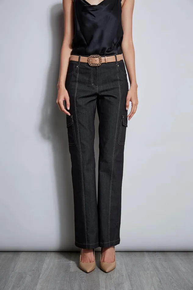 Outlet 8211 Women Suiting Elie Tahari Denim Cargo Pant Black