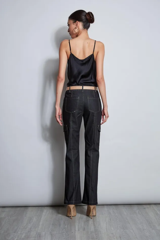 Outlet 8211 Women Suiting Elie Tahari Denim Cargo Pant Black
