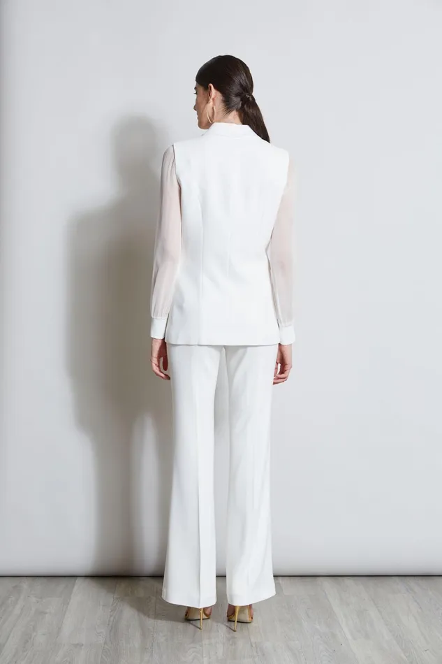 Outlet 8211 Women Suiting Elie Tahari Double Breasted Chiffon Sleeve Blazer Foam