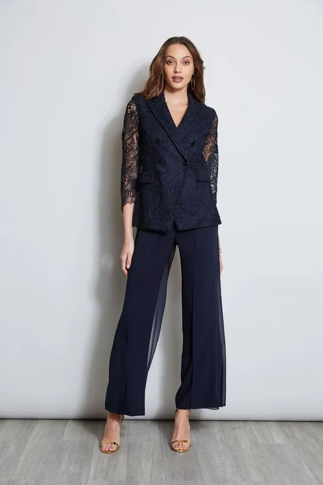 Outlet 8211 Women Suiting Elie Tahari Double Breasted Lace Blazer Stargazer