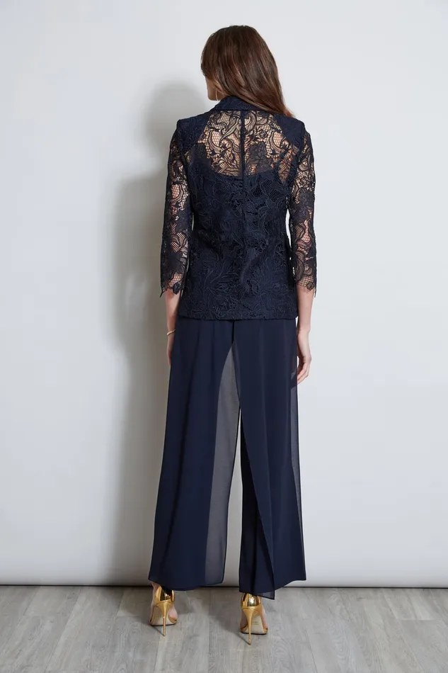 Outlet 8211 Women Suiting Elie Tahari Double Breasted Lace Blazer Stargazer