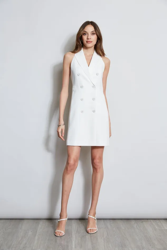 Outlet 8211 Women Suiting Elie Tahari Sleeveless Double Breasted Blazer Dress Foam