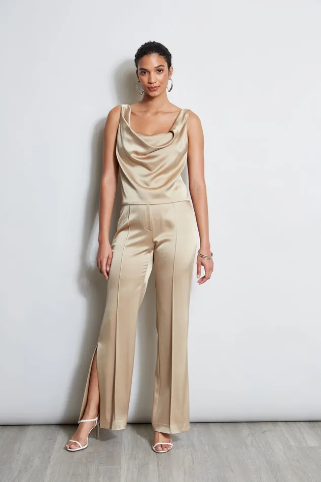 Outlet 8211 Women Tops Elie Tahari Satin Cowl Cami Sandcastle