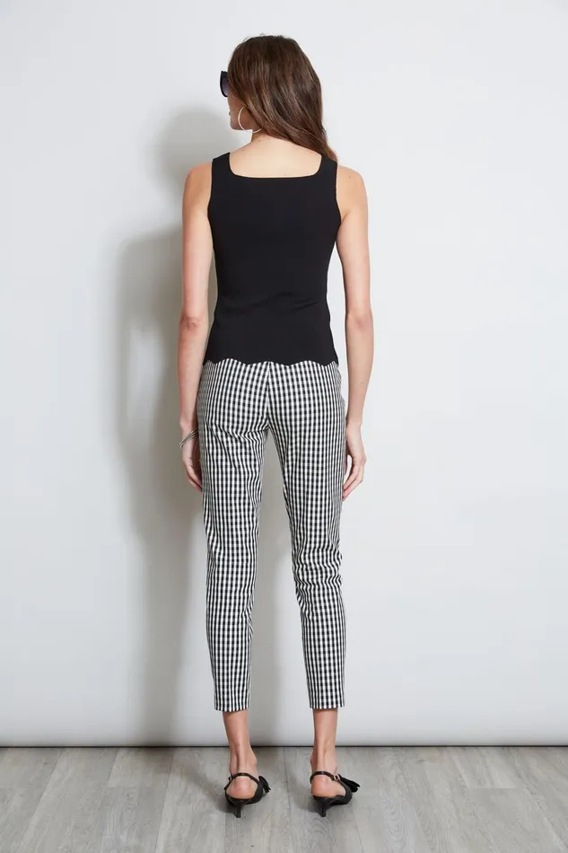 Outlet 8211 Women Tops Elie Tahari Scallop Hem Sweater Tank Black