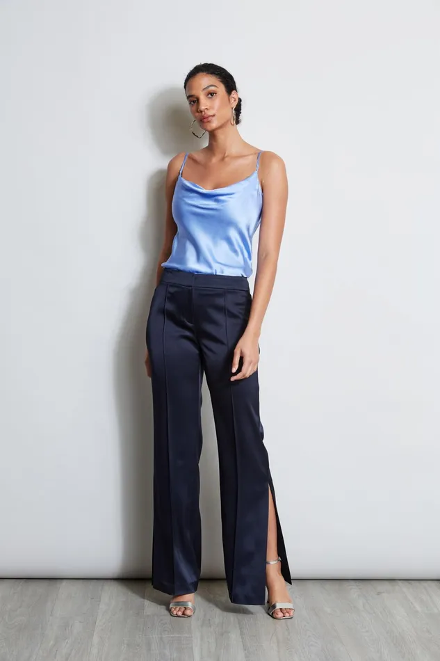 Outlet 8211 Women Tops Elie Tahari Silk Satin Cami Horizon Blue