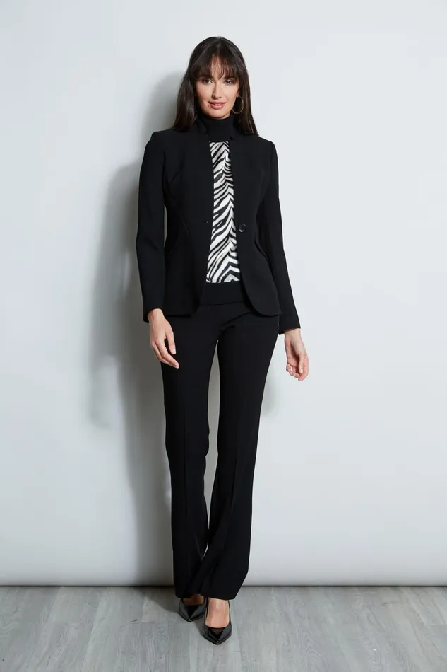 Outlet 8211 Women Tops Elie Tahari Silk Zebra Print Sweater Black