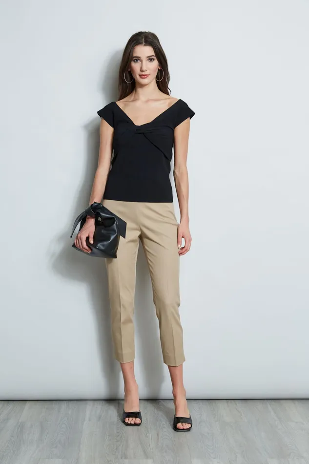 Outlet 8211 Women Tops Elie Tahari Twist Front Sweater Noir