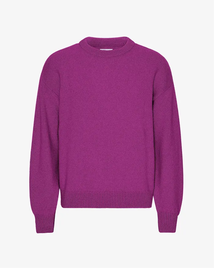 Oversized Merino Wool Crew 8211 Magenta Blaze Knit Sweaters Colorfulstandard Men